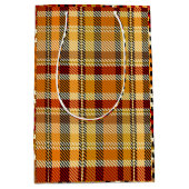 Earthtone Plaid Gift Bag Mittlere Geschenktüte (Vorderseite)