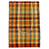 Earthtone Plaid Gift Bag Mittlere Geschenktüte (Rückseite)