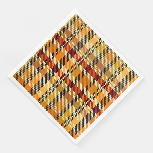 Earthtone Plaid Paper Party Napkins Serviette (Ecke)