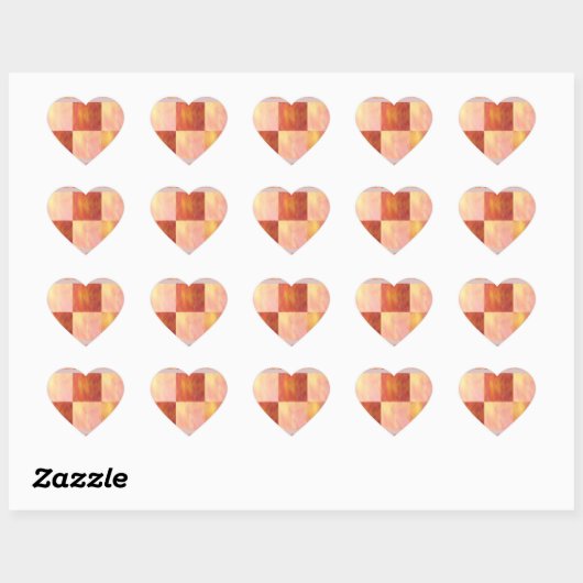 Earthtone Skies Tiles Heart Stickers (Blatt)