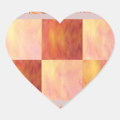 Earthtone Skies Tiles Heart Stickers (Vorderseite)