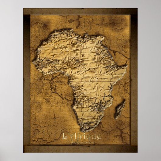 Earthy 2D Africa Map Art Poster (Vorne)