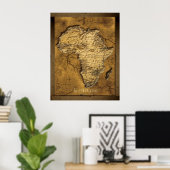 Earthy 2D Africa Map Art Poster (Heimbüro)