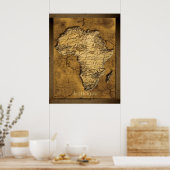 Earthy 2D Africa Map Art Poster (Küche)