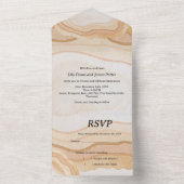Earthy Abstract Watercolor Agate Wedding All In One Einladung (Innen Boden)