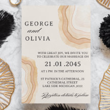 Earthy Abstract Watercolor Agate Wedding