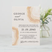 Earthy Abstract Watercolor Agate Wedding Einladung (Stehend Vorderseite)