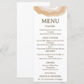Earthy Abstract Watercolor Agate Wedding Menu Card Menükarte (Vorne/Hinten)