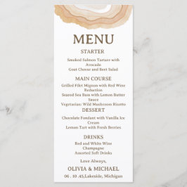 Earthy Abstract Watercolor Agate Wedding Menu Card Menükarte