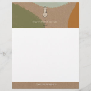 Earthy Abstrakt Dress Form Fashion Business Retail Briefbogen
