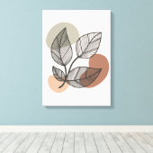 Earthy Abstrakt Floral Boho Leinwand (Insitu (Holzboden))