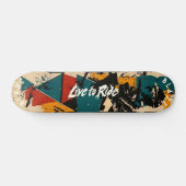 Earthy Abstrakt Graffiti - Live to Ride Motto Skateboard (Horizontal)
