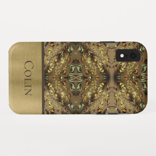 Earthy Abstrakt Monogram Case-Mate iPhone Hülle (Rückseite (Horizontal))