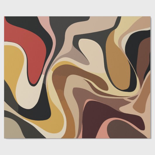 Earthy Abstrakt Swirl Art Geschenkpapier (Flach)