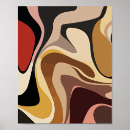 Earthy Abstrakt Swirl Art Poster