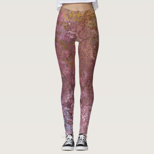 Earthy Alcohol Ink Abstrakt Leggings (Vorderseite)