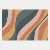 Earthy Autumn Abstract Wavy Stripes Modern Green Geschenkpapier Set (Vorderseite 2)
