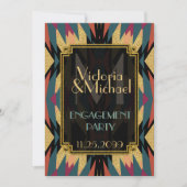 Earthy Aztec Modern Art Deco Engagement Party Einladung (Vorderseite)