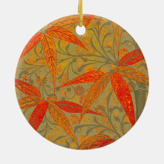 Earthy Bamboo Art Print Orange Keramikornament (Hinten)