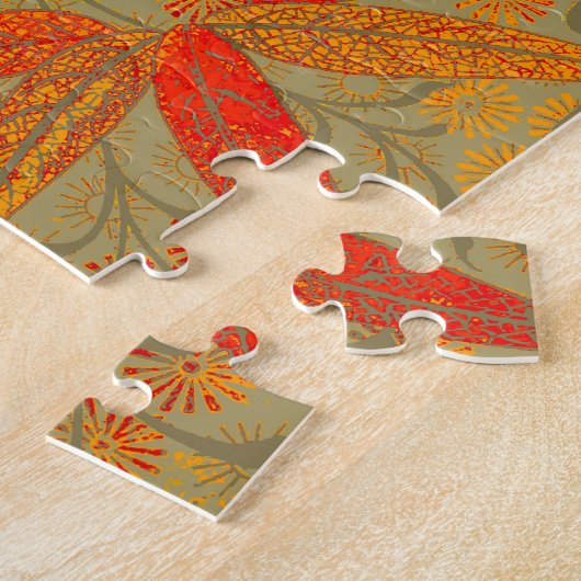 Earthy Bamboo Art Print Orange Puzzle (Seite)