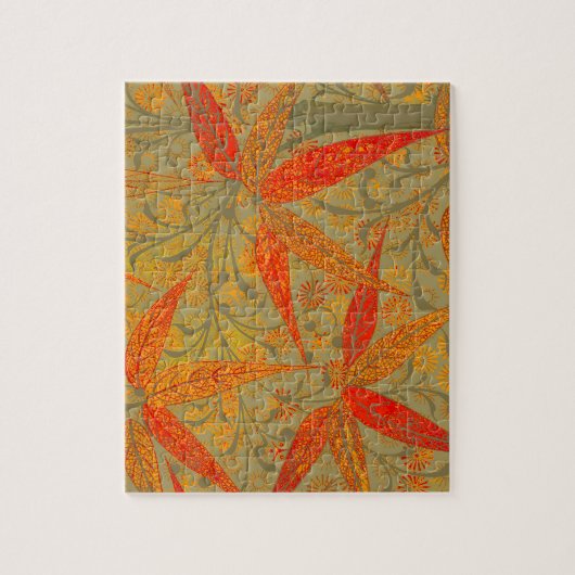 Earthy Bamboo Art Print Orange Puzzle (Vertikal)