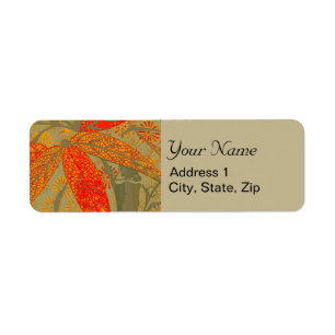 Earthy Bamboo Art Vintag Print Orange