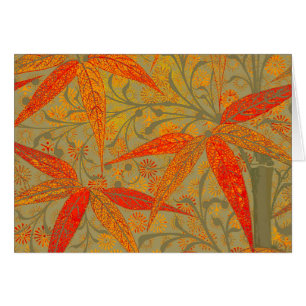 Earthy Bamboo Art Vintag Print Orange