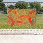Earthy Bamboo Art Vintag Print Orange Banner (Insitu)