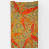 Earthy Bamboo Art Vintag Print Orange Banner (Vertikal)