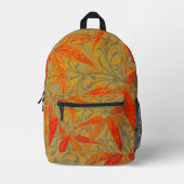 Earthy Bamboo Art Vintag Print Orange Bedruckter Rucksack (Vorderseite)