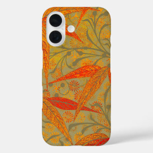 Earthy Bamboo Art Vintag Print Orange iPhone 16 Hülle