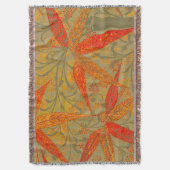 Earthy Bamboo Art Vintag Print Orange Decke (Vorderseite Vertikal)