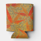 Earthy Bamboo Art Vintag Print Orange Dosenkühler (Rückseite)