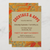 Earthy Bamboo Art Vintag Print Orange Einladung (Vorne/Hinten)