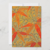 Earthy Bamboo Art Vintag Print Orange Einladung (Rückseite)
