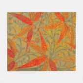 Earthy Bamboo Art Vintag Print Orange Fleecedecke (Vorderseite (Horizontal))