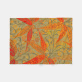 Earthy Bamboo Art Vintag Print Orange Fleecedecke (Vorderseite (Horizontal))
