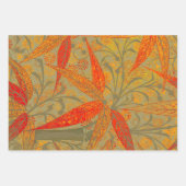 Earthy Bamboo Art Vintag Print Orange Geschenkpapier Set (Vorderseite 2)