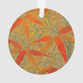 Earthy Bamboo Art Vintag Print Orange Ornament (Rückseite)
