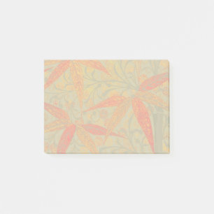 Earthy Bamboo Art Vintag Print Orange Post-it Klebezettel