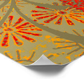 Earthy Bamboo Art Vintag Print Orange Poster (Ecke)