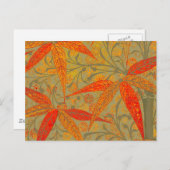 Earthy Bamboo Art Vintag Print Orange Postkarte (Vorne/Hinten)