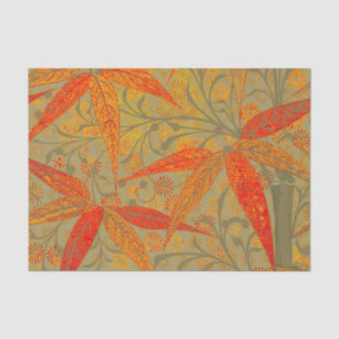 Earthy Bamboo Art Vintag Print Orange Seidenpapier