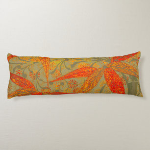 Earthy Bamboo Art Vintag Print Orange Seitenschläferkissen