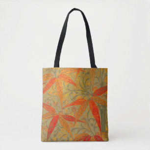 Earthy Bamboo Art Vintag Print Orange Tasche