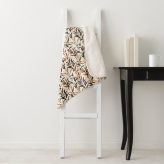 Earthy Bamboo Pattern Sherpa Blanket Sherpadecke