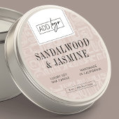 Earthy Beige Bohemian Logo Candle Jar Lid Runder Aufkleber