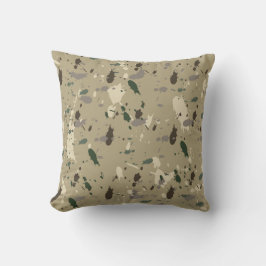 Earthy Beige Camouflage Nature Colors Paint Spritz Kissen