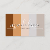 Earthy Beige Gray Brown Calligraphy Script QR-Code Visitenkarte (Vorderseite)