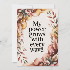 Earthy Birth Wave Strength Quote Feiertagskarte